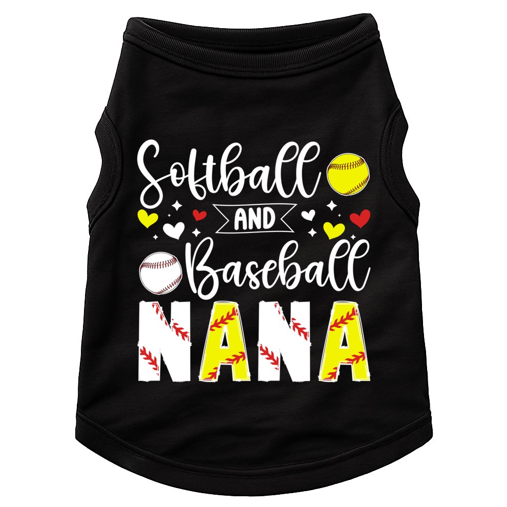 Softball Baseball Nana Grandma Baseball Softball Nana Gift Doggie Tank