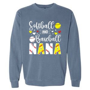 Softball Baseball Nana Grandma Baseball Softball Nana Gift Garment-Dyed Sweatshirt