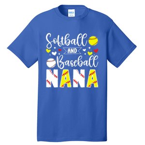 Softball Baseball Nana Grandma Baseball Softball Nana Gift Tall T-Shirt