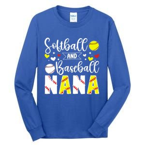 Softball Baseball Nana Grandma Baseball Softball Nana Gift Tall Long Sleeve T-Shirt