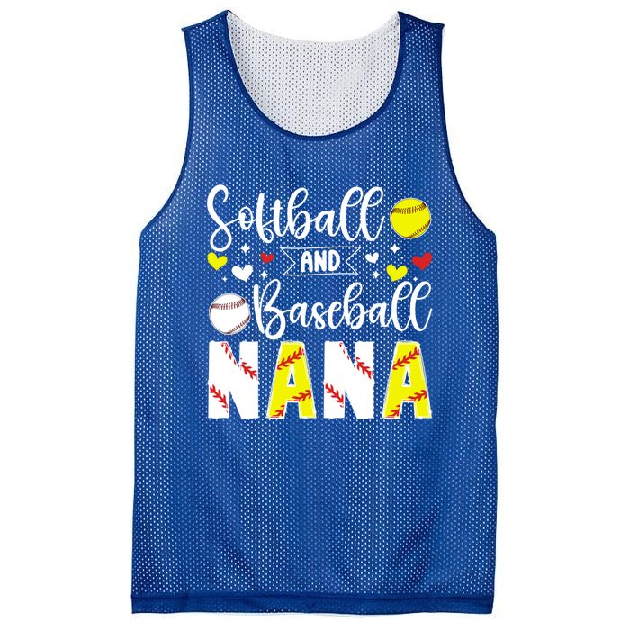 Softball Baseball Nana Grandma Baseball Softball Nana Gift Mesh Reversible Basketball Jersey Tank