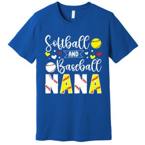 Softball Baseball Nana Grandma Baseball Softball Nana Gift Premium T-Shirt