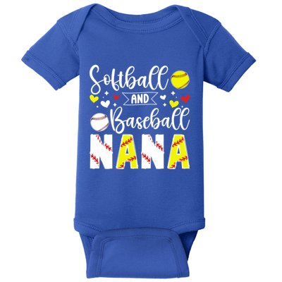 Softball Baseball Nana Grandma Baseball Softball Nana Gift Baby Bodysuit