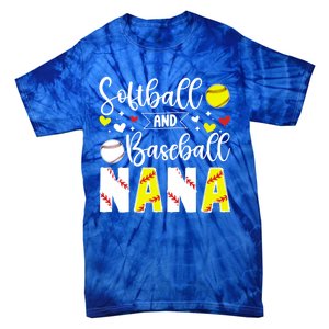 Softball Baseball Nana Grandma Baseball Softball Nana Gift Tie-Dye T-Shirt