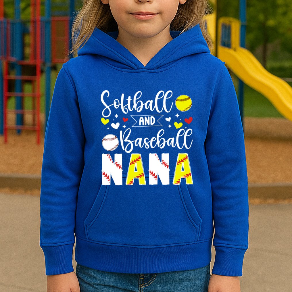 Softball Baseball Nana Grandma Baseball Softball Nana Gift Kids Hoodie