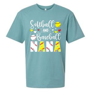 Softball Baseball Nana Grandma Baseball Softball Nana Gift Sueded Cloud Jersey T-Shirt