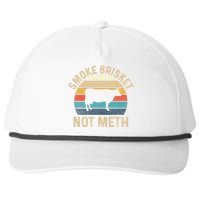 Smoke Brisket Not Meth Pitmaster BBQ Lover Smoker Grilling Snapback Five-Panel Rope Hat