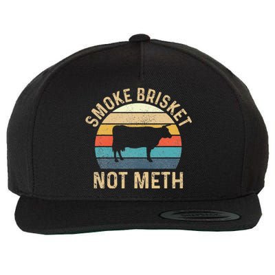 Smoke Brisket Not Meth Pitmaster BBQ Lover Smoker Grilling Wool Snapback Cap