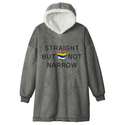 Straight But Not Narrow Proud Ally Rainbow Pride Month Hooded Wearable Blanket