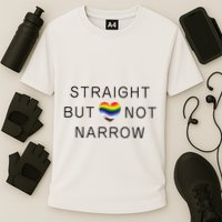 Straight But Not Narrow Proud Ally Rainbow Pride Month Cooling Performance Crew T-Shirt