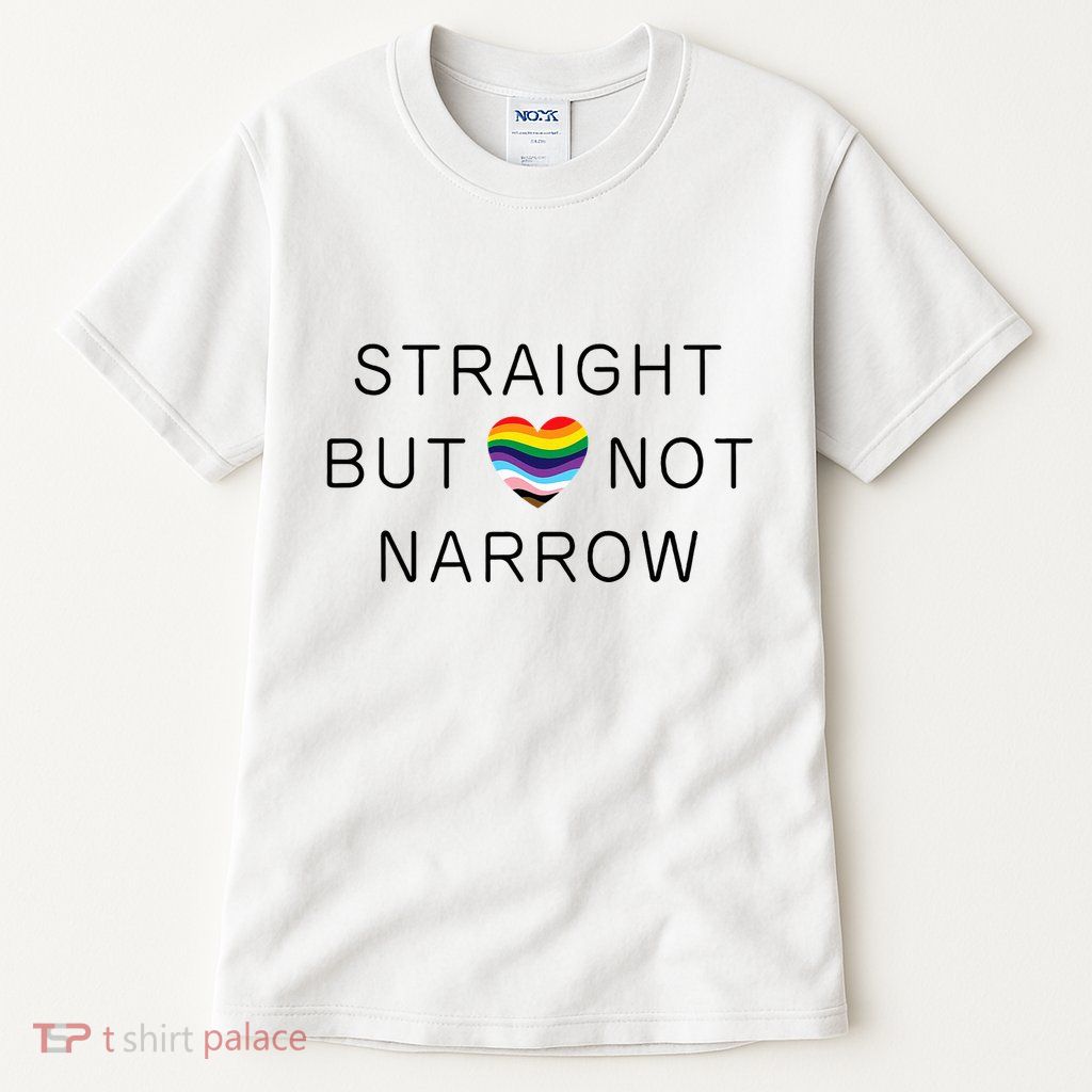 Straight But Not Narrow Proud Ally Rainbow Pride Month Tall T-Shirt