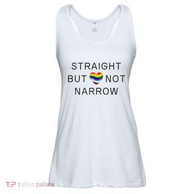 Straight But Not Narrow Proud Ally Rainbow Pride Month Ladies Essential Flowy Tank