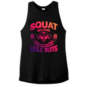 Squat Because No One Raps About Little Butts Workout Fitness Great Gift Ladies PosiCharge Tri-Blend Wicking Tank