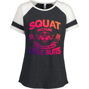 Squat Because No One Raps About Little Butts Workout Fitness Great Gift Enza Ladies Jersey Colorblock Tee