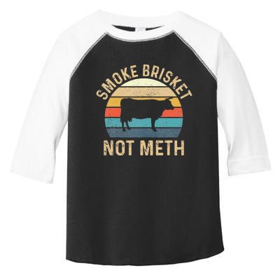 Smoke Brisket Not Meth Pitmaster BBQ Lover Smoker Grilling Toddler Fine Jersey T-Shirt