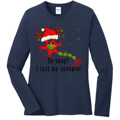 Science Brain Neuron Christmas Neurology Science Teacher Ladies Long Sleeve Shirt