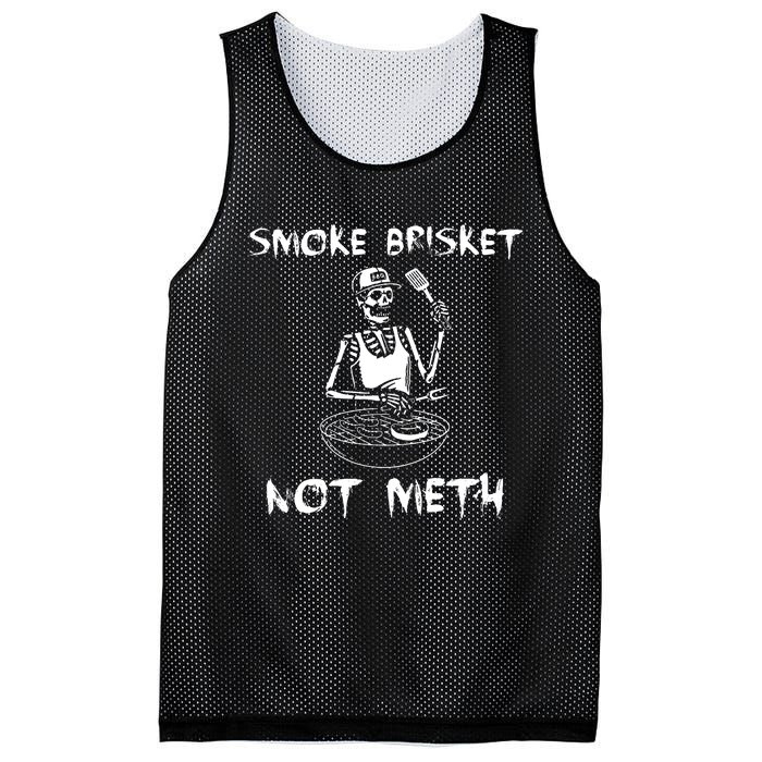 Smoke Brisket Not Meth Bbq Skeleton Grilling Master Mesh Reversible Basketball Jersey Tank