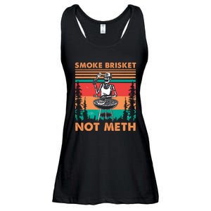 Smoke Brisket Not Meth Bbq Skeleton Grilling Master Ladies Essential Flowy Tank