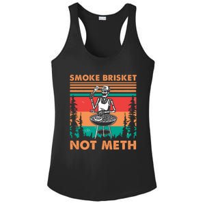 Smoke Brisket Not Meth Bbq Skeleton Grilling Master Ladies PosiCharge Competitor Racerback Tank