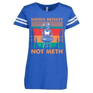 Smoke Brisket Not Meth Bbq Skeleton Grilling Master Enza Ladies Jersey Football T-Shirt