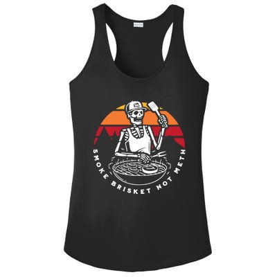 Smoke Brisket Not Meth Bbq Skeleton Grilling Master Ladies PosiCharge Competitor Racerback Tank