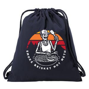 Smoke Brisket Not Meth Bbq Skeleton Grilling Master Drawstring Bag