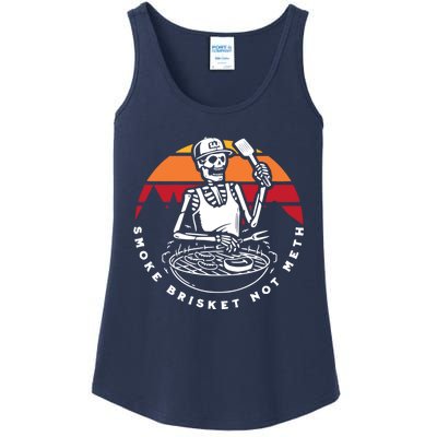 Smoke Brisket Not Meth Bbq Skeleton Grilling Master Ladies Essential Tank