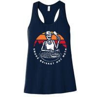 Smoke Brisket Not Meth Bbq Skeleton Grilling Master Women's Racerback Tank