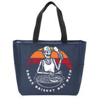 Smoke Brisket Not Meth Bbq Skeleton Grilling Master Zip Tote Bag