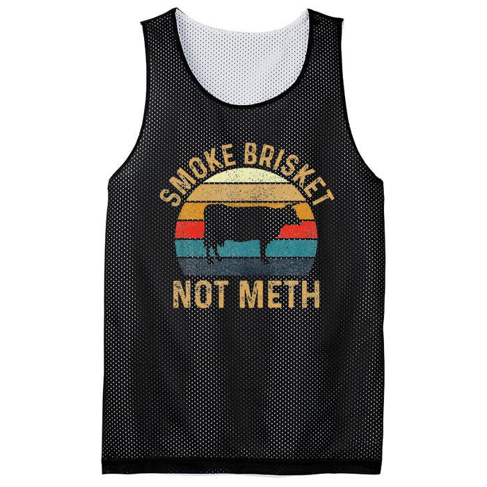 Smoke Brisket Not Meth Pitmaster Bbq Lover Smoker Grilling Mesh Reversible Basketball Jersey Tank