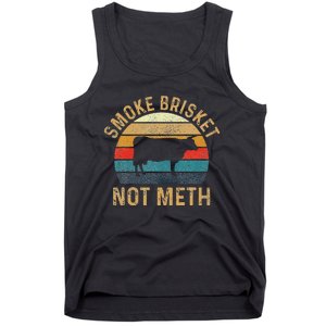 Smoke Brisket Not Meth Pitmaster Bbq Lover Smoker Grilling Tank Top