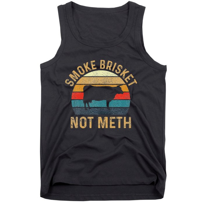 Smoke Brisket Not Meth Pitmaster Bbq Lover Smoker Grilling Tank Top