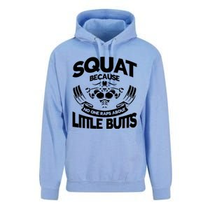 Squat Because No One Raps About Little Butts Workout Fitness Gift Unisex Surf Hoodie