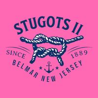 Stugots Belmar Nj Anchor Distressed Sarcastic Boating Stripe Pom Pom Beanie