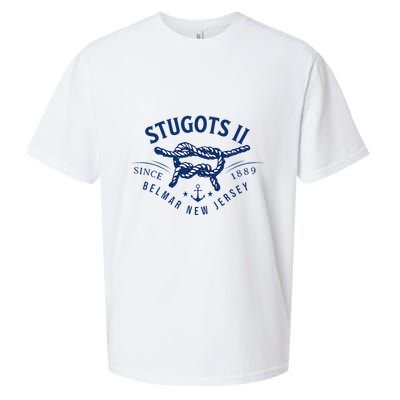 Stugots Belmar Nj Anchor Distressed Sarcastic Boating Sueded Cloud Jersey T-Shirt