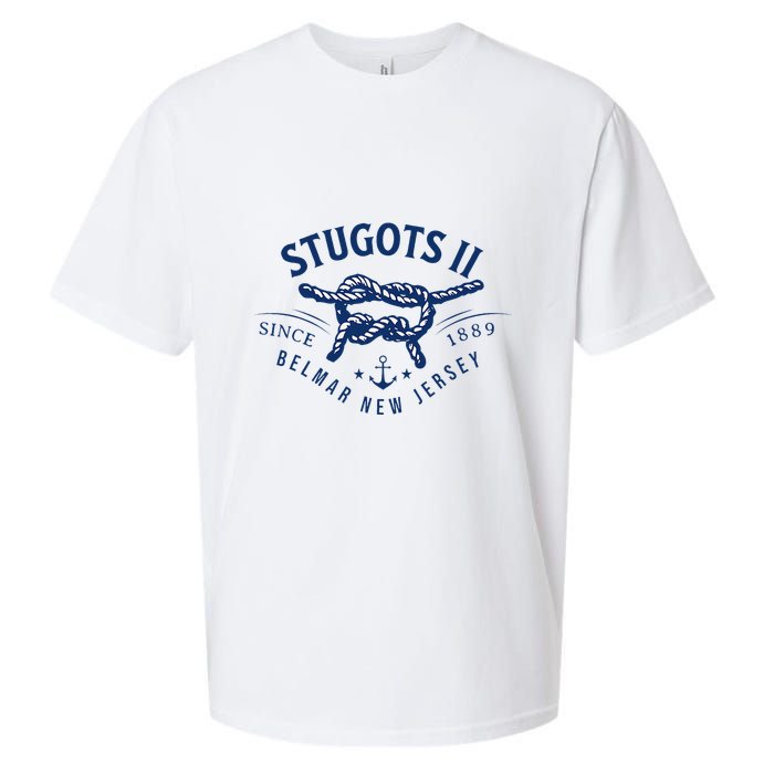 Stugots Belmar Nj Anchor Distressed Sarcastic Boating Sueded Cloud Jersey T-Shirt