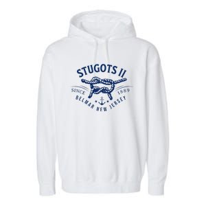 Stugots Belmar Nj Anchor Distressed Sarcastic Boating Garment-Dyed Fleece Hoodie