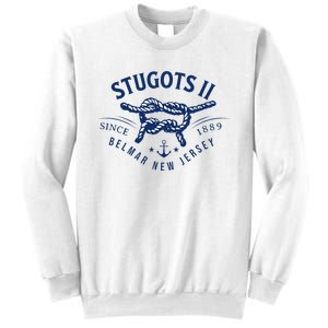 Stugots Belmar Nj Anchor Distressed Sarcastic Boating Sweatshirt