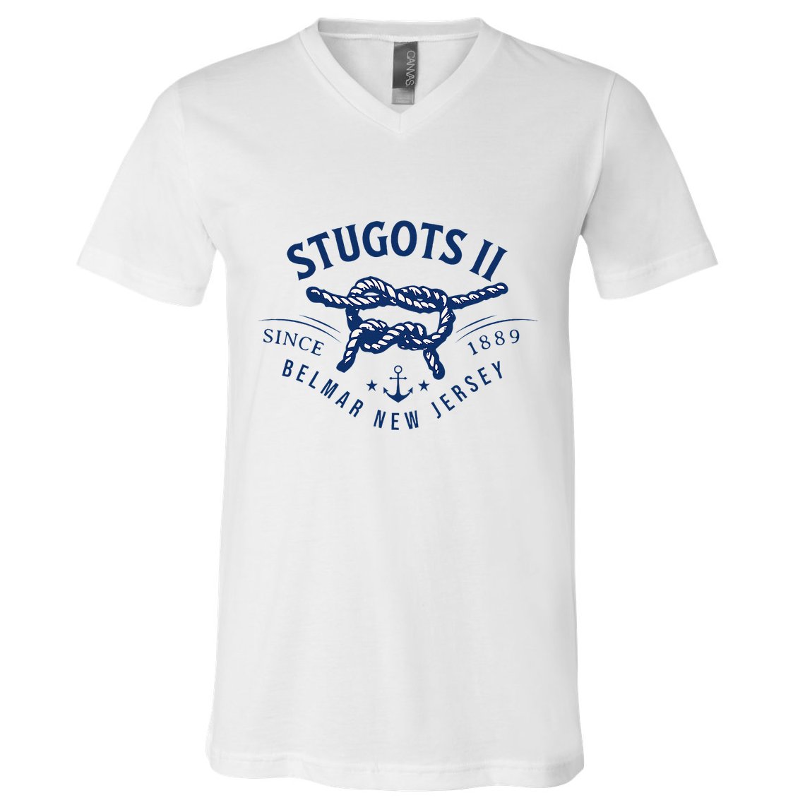 Stugots Belmar Nj Anchor Distressed Sarcastic Boating V-Neck T-Shirt