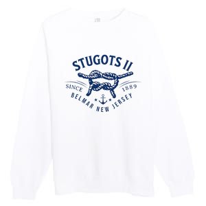 Stugots Belmar Nj Anchor Distressed Sarcastic Boating Premium Crewneck Sweatshirt