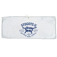 Stugots Belmar Nj Anchor Distressed Sarcastic Boating Large Microfiber Waffle Golf Towel