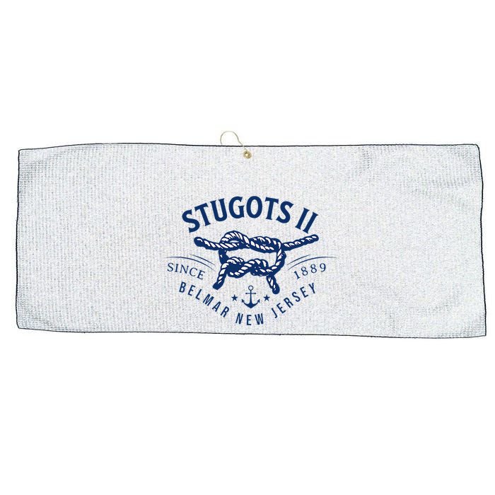 Stugots Belmar Nj Anchor Distressed Sarcastic Boating Large Microfiber Waffle Golf Towel