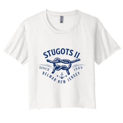 Stugots Belmar Nj Anchor Distressed Sarcastic Boating Crop Top