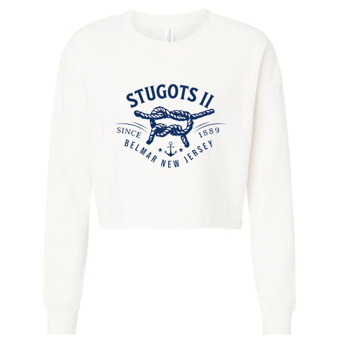Stugots Belmar Nj Anchor Distressed Sarcastic Boating Cropped Pullover Crew