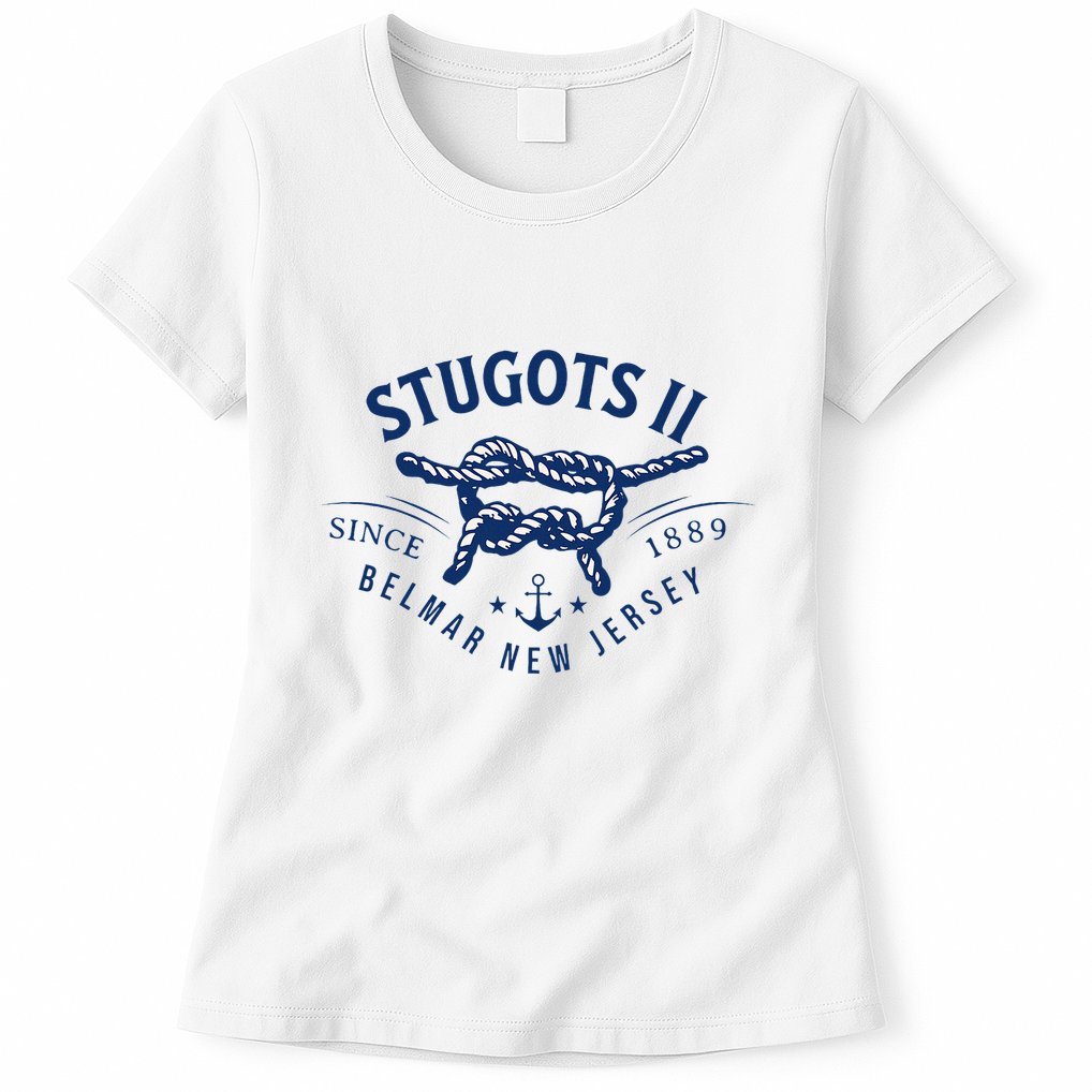 Stugots Belmar Nj Anchor Distressed Sarcastic Boating Womens T-Shirt