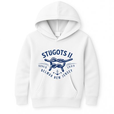 Stugots Belmar Nj Anchor Distressed Sarcastic Boating Kids Hoodie