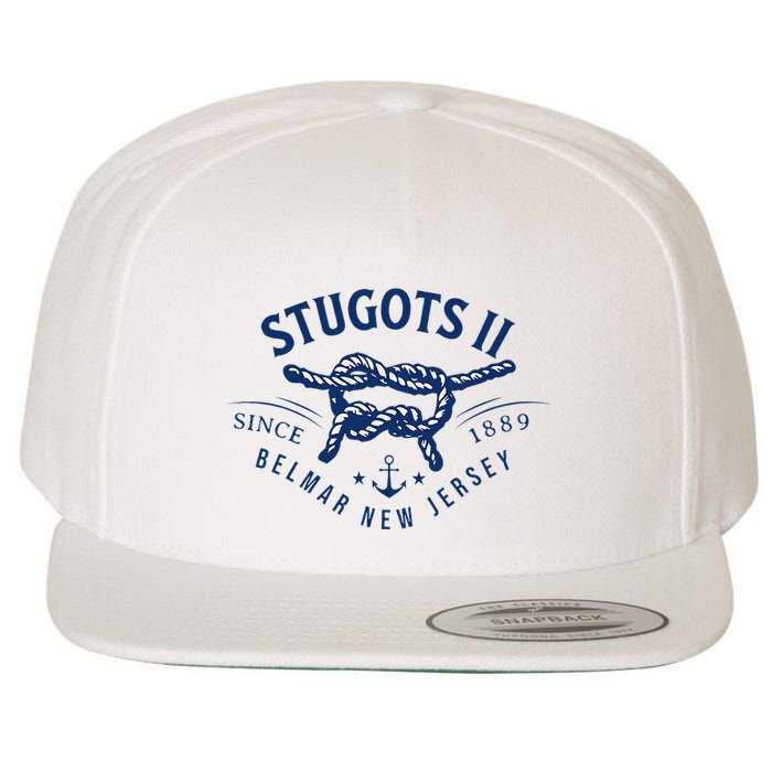 Stugots Belmar Nj Anchor Distressed Sarcastic Boating Wool Snapback Cap