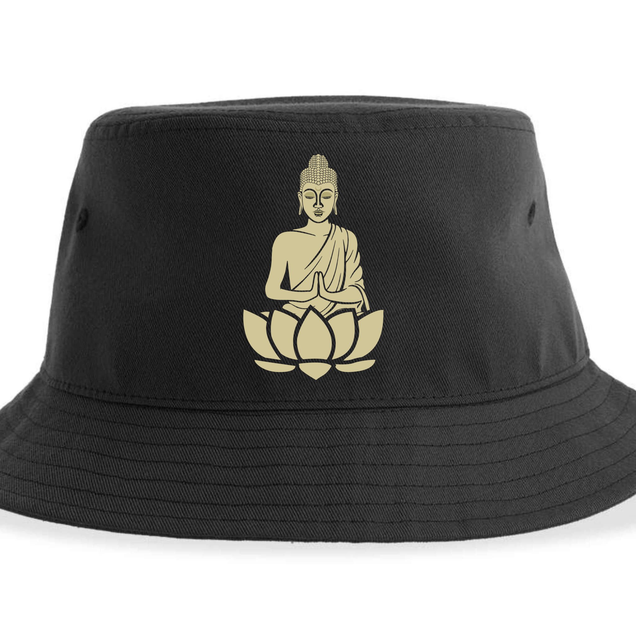 Spiritual Buddha Namaste And Lotus Meditation And Yoga Lifestyle Gift Sustainable Bucket Hat