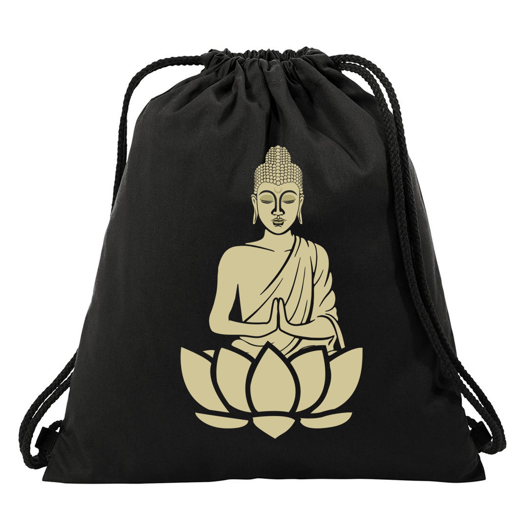 Spiritual Buddha Namaste And Lotus Meditation And Yoga Lifestyle Gift Drawstring Bag
