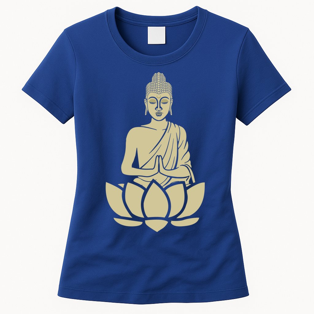 Spiritual Buddha Namaste And Lotus Meditation And Yoga Lifestyle Gift Womens T-Shirt